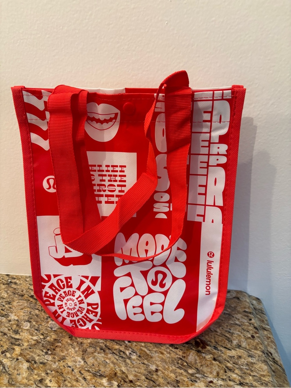 Lululemon Red & White Reusable Tote Bag
